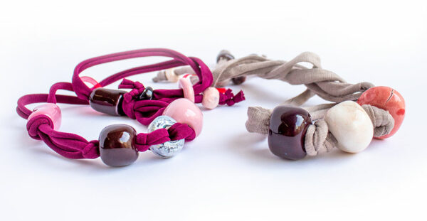 collane in ceramica e stoffa