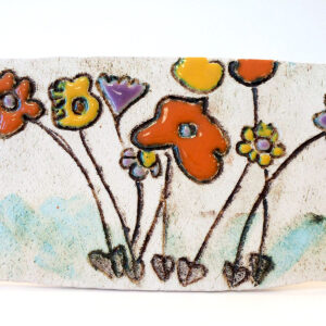 mattonella in ceramica con fiori