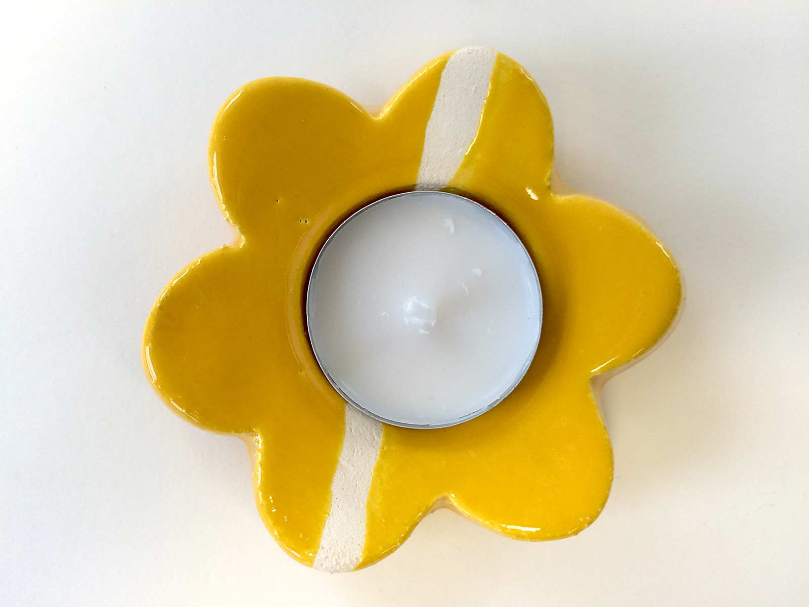 Portacandela Fiore giallo