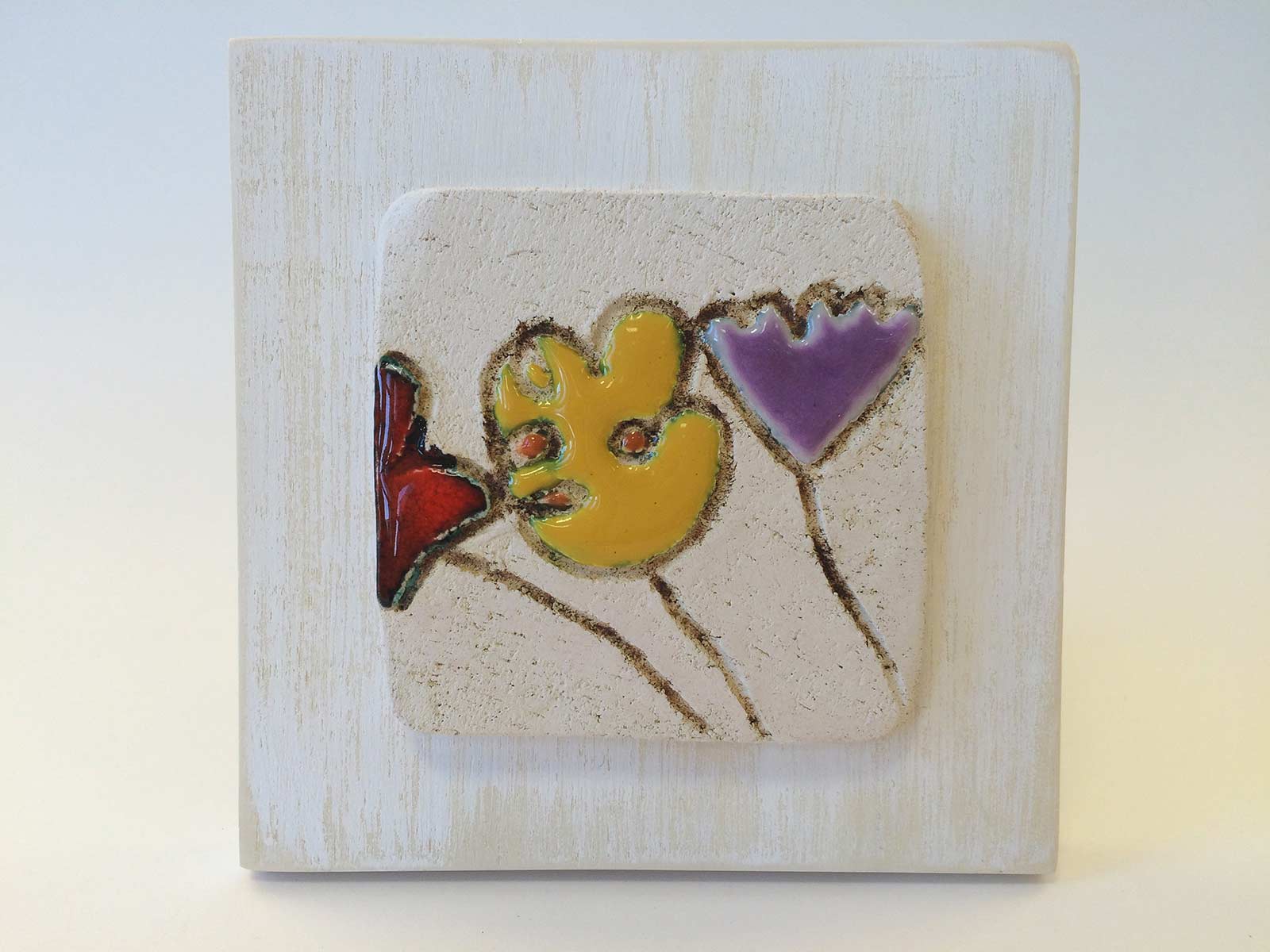 Mattonella su legno fiore